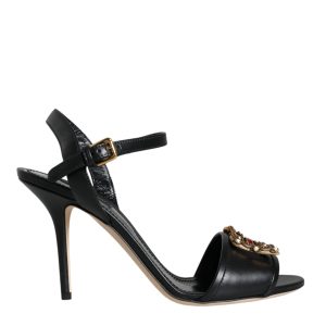 Black DG Amore Leather Keira Sandals Shoes